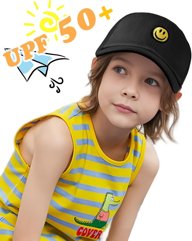 SONMONY Store Smile Face Toddler Baseball Cap Boy Baseball Hats Kids Washed Funny Hats Adjustable Cute Caps for 3-12 Years… - Image 2